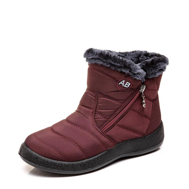 Plus Size Winter Warm Women's Snow Boots Women's Side Zipper Waterproof Cotton Boots Women's Shoes