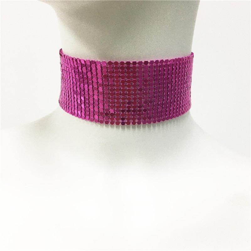 Модный орнамент чокер преувеличенное ожерелье хип-хоп пайетки панк-метал