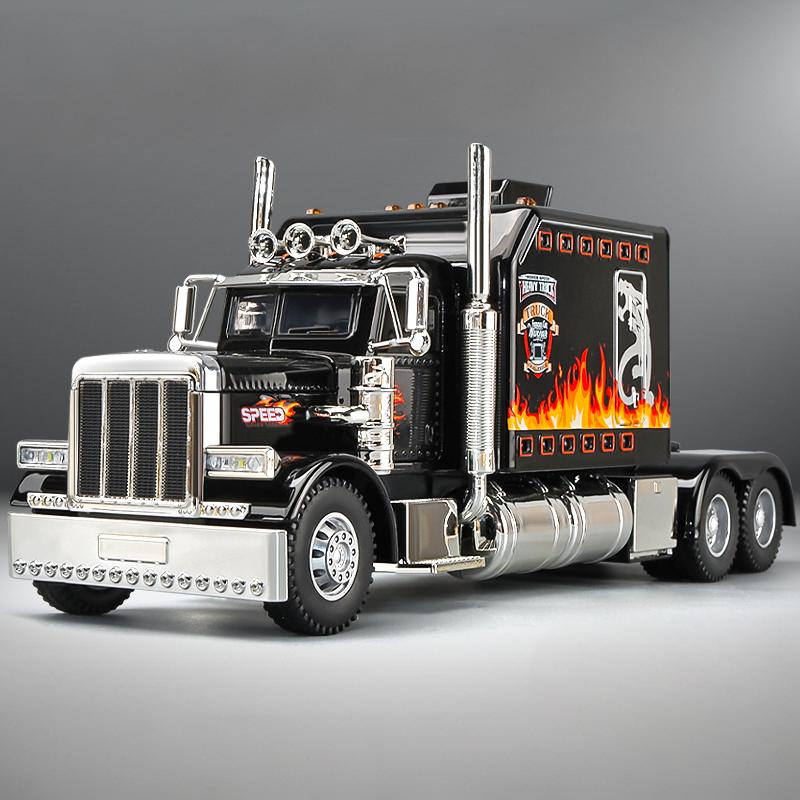 1/24 Peterbilt 389 Седельные тягачи Грузовик Сплав Американский Мускул Грузовик Модель Игрушка Литой Металл Звук и Свет Машина Игрушка для Детей Транспортное средство