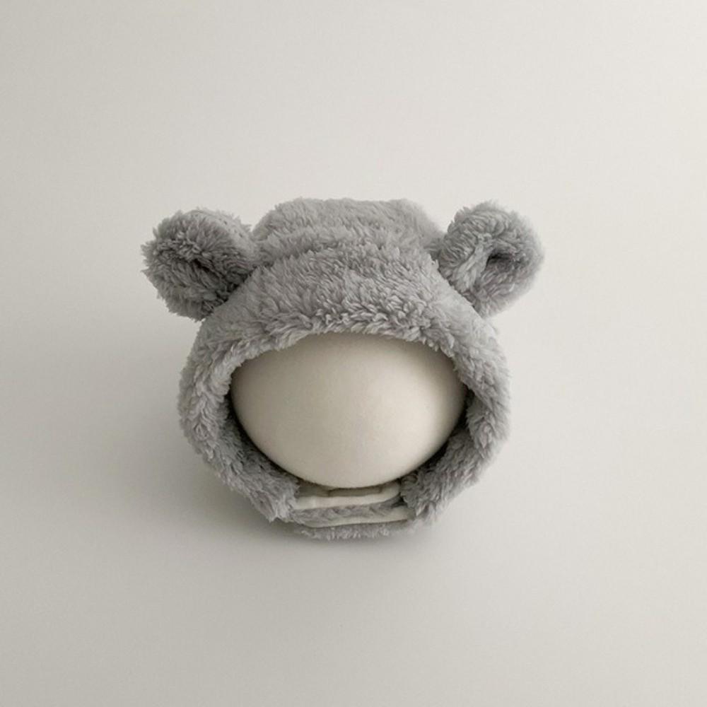 Windproof Baby Plush Hat Solid Color Infant Earflaps Hat Lovely Beanie Cap