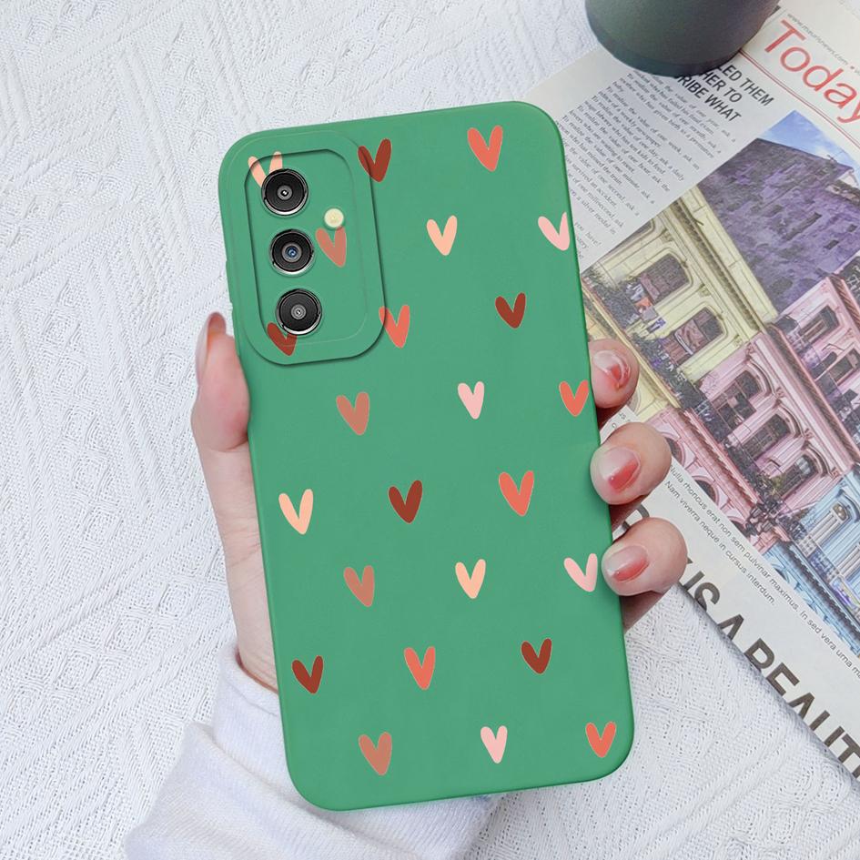 Чехлы с сердечками для Samsung Galaxy A13 A14 A31 A51 A71 A52 A12 M12 M14 M54, милый квадратный жидкий силиконовый чехол для Samsung, бамперы, Fundas Coque