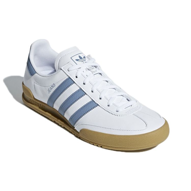 Adidas Originals Jeans Fashion Comfortable Durable Supportive Low-Top Running Shoes Unisex Sneakers White Blue F36114