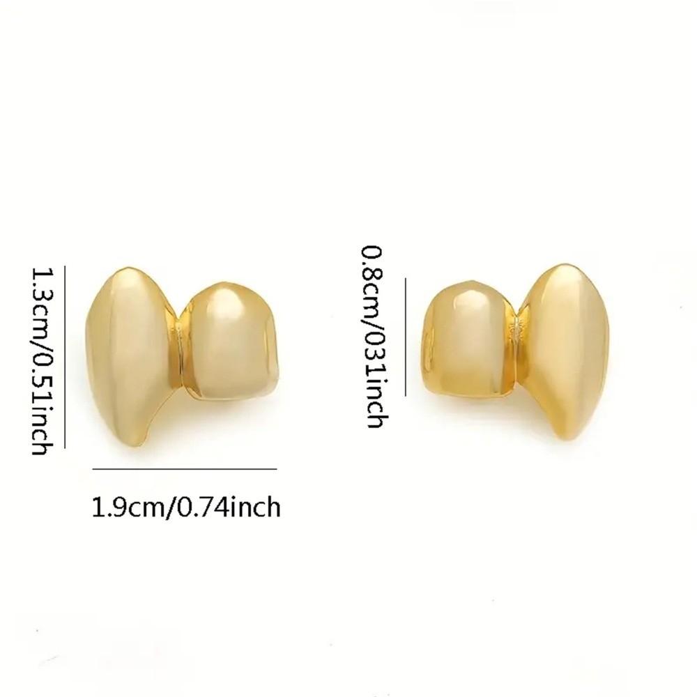 2Pcs/Set Double Glossy Tooth Caps Gold Silver Color Mouth Teeth Grillz  Party Cosplay
