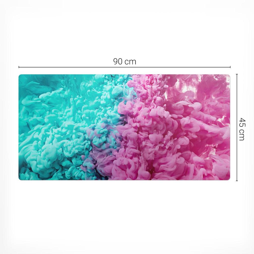 Modern Vinyl Keyboard Mat Colorful Smoke in Water 90x45 cm