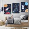 Nursery Wall Art Space Astronaut Picture Spaceship UFO Posters and Prints Children's Room Decoration Universe Picture for Kid