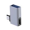 Адаптер Micro USB к USB с угловым удлинителем 90 градусов, с функцией OTG и портом внешнего питания, стабильный ток, адаптер питания