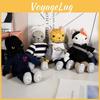 Wear Cool Clothes Cat Plush Keychain With Short Plush Material For Bags And Gifts
