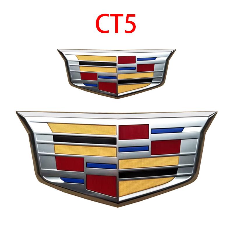 2 шт. Эмблема CT5 для Cadillac Наклейки на задний багажник Автоаксессуары для тюнинга Логотип автомобиля ABS Передняя решетка Внешний стайлинг