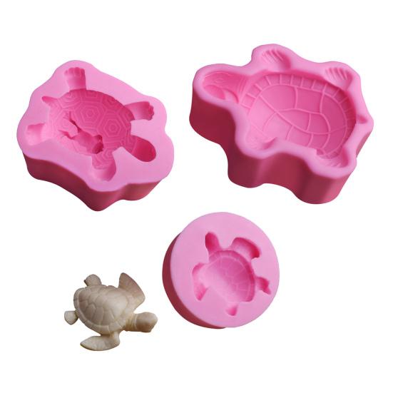 3 шт., форма для черепахи, легко извлекаемая из формы, гибкая силиконовая форма для выпечки, изысканная форма для мыла для дома