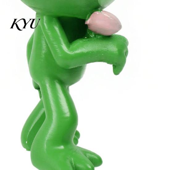 Anthropomorphic Frog Statue Cute Cartoon Green Resin Statue, Miniature Figurines, Weatherproof Garden Patio Lawn Ornaments Ornament for Yard