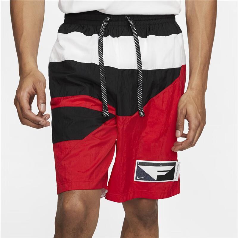 Nike Flight Color-Block Sports Shorts Men Bottoms Black White Red BV9413-658
