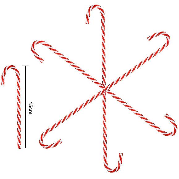 6 /1 Pack Acrylic Christmas Crutches 15CM Christmas Tree Decoration Small Crutches Candy Pendant Hanging Decorations For Christmas