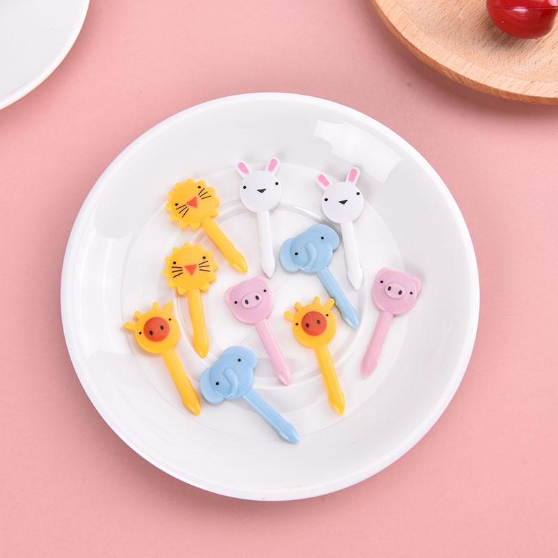 Фруктовая вилка, мини-мультфильм, детская еда, выбор фруктов, зубочистка, декор для вечеринки, случайный цвет