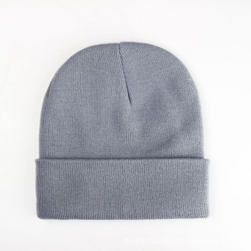 Brimless beanie big head circumference knitted hat knitted hat knitted hat black knitted hat outdoor warm hat