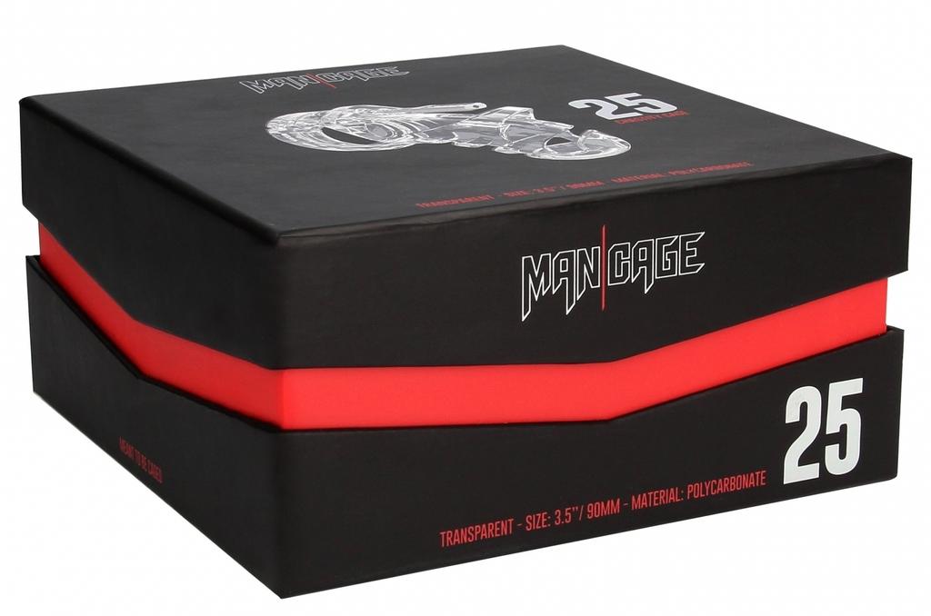 ManCage Model 25 Chastity Cage - 9 X 3.5cm Transparent