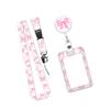 Butterfly Neck Lanyard with Badge Card Holder Retractable Badge Holder and Detachable Neck Strap Set for Office School