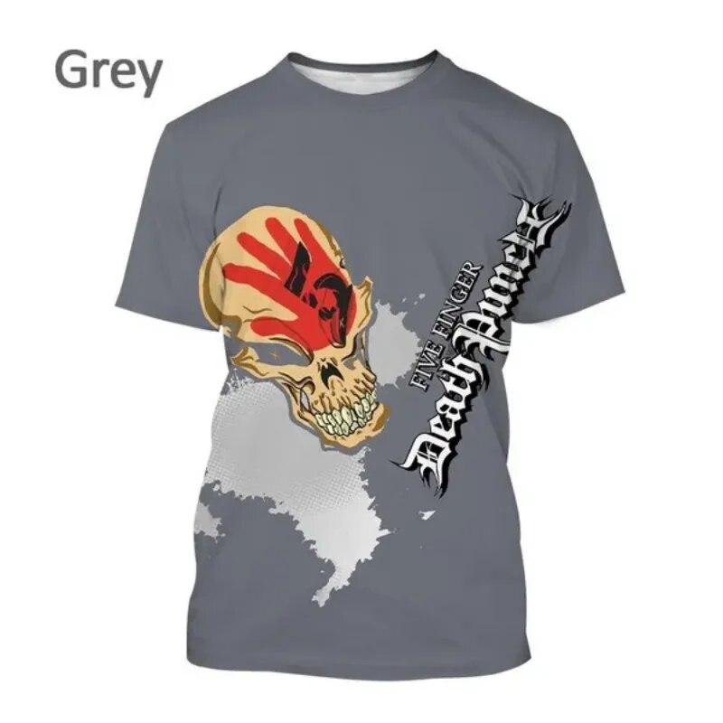 Новая футболка в стиле поп-метал с 3D принтом Five Fingers Death Punch, модная мужская одежда в стиле хип-хоп, Harajuku, унисекс, футболка большого размера, топы