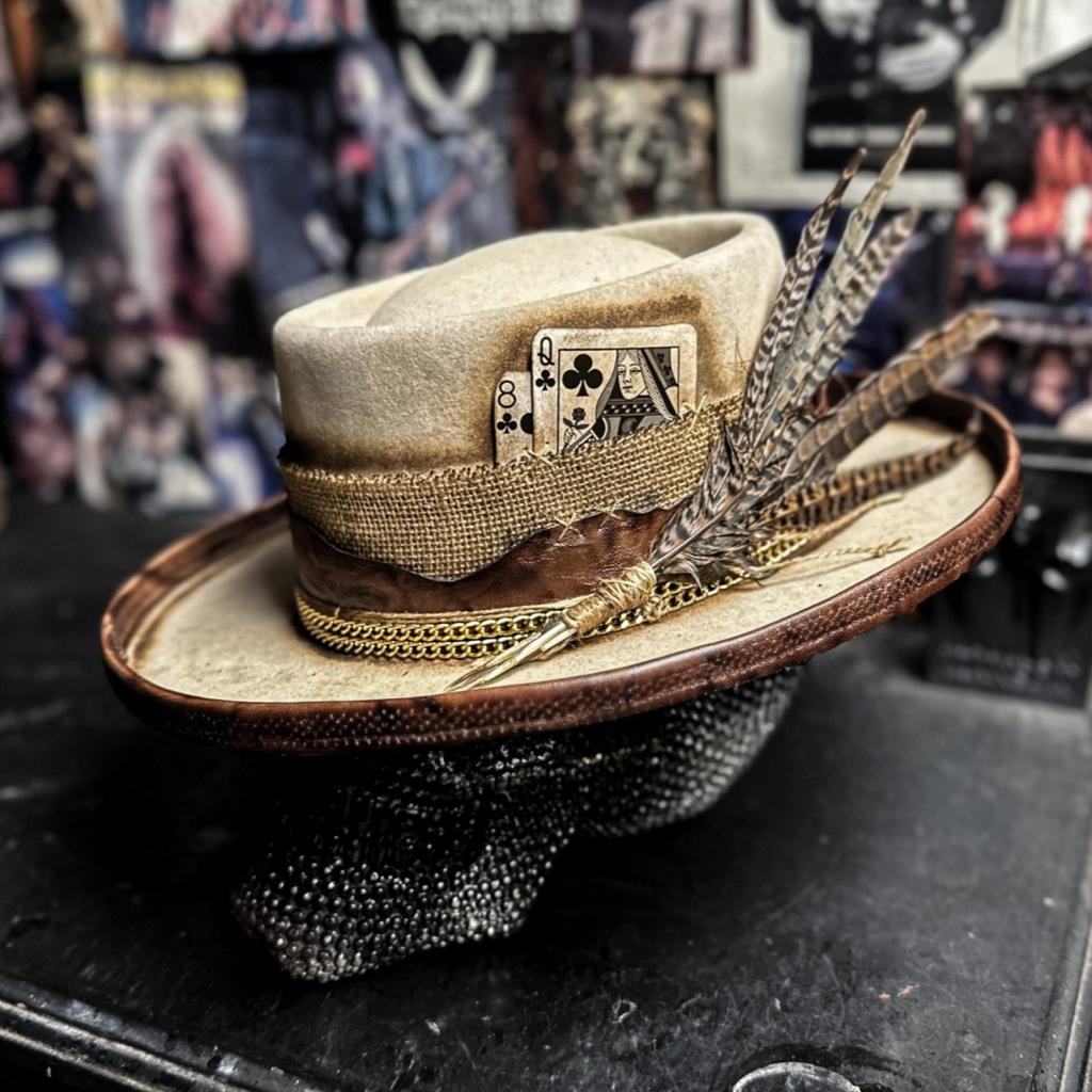 Cotton And Linen Rope Decorative Wool Top Hat European And American Pork Pie Sheep Felt Top Hat