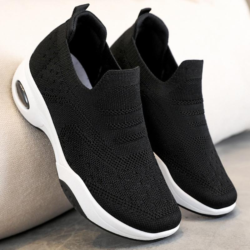 Женская повседневная спортивная обувь Женская мягкая дышащая обувь на воздушной подушке Нескользящие кроссовки Мокасины без застежек Удобная модная обувь
