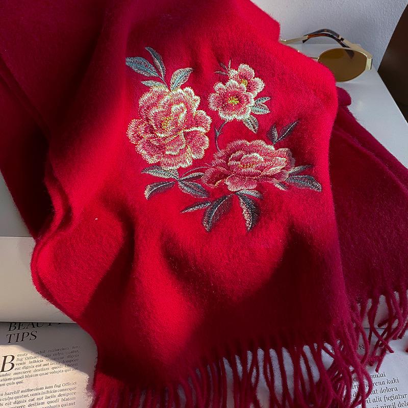 100% Wool Winter Scarf For Women Long Warm Cashmere Scarves Hijab Solid Lady Shawl Wrap Female Pashmina Bandana Head Scarfs New