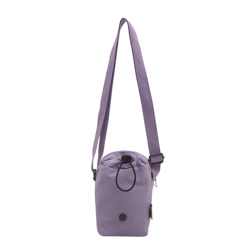 Multifunctional Mini Nylon Crossbody Bag Zipper Water Bottle Bag Drawstring Small Square Bag Daily