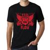 Men’s Vintage Tee Shirt Graphic T Shirt Feel The Flow Deep Black Red Text