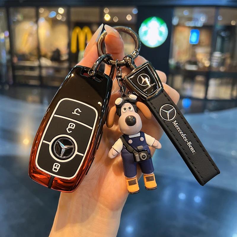QOK3 Fashion Car Remote Key Case Cover For Mercedes Benz A C E S G Class GLC CLE CLA GLB GLS W177 W205 W213 W222 X167 AMG