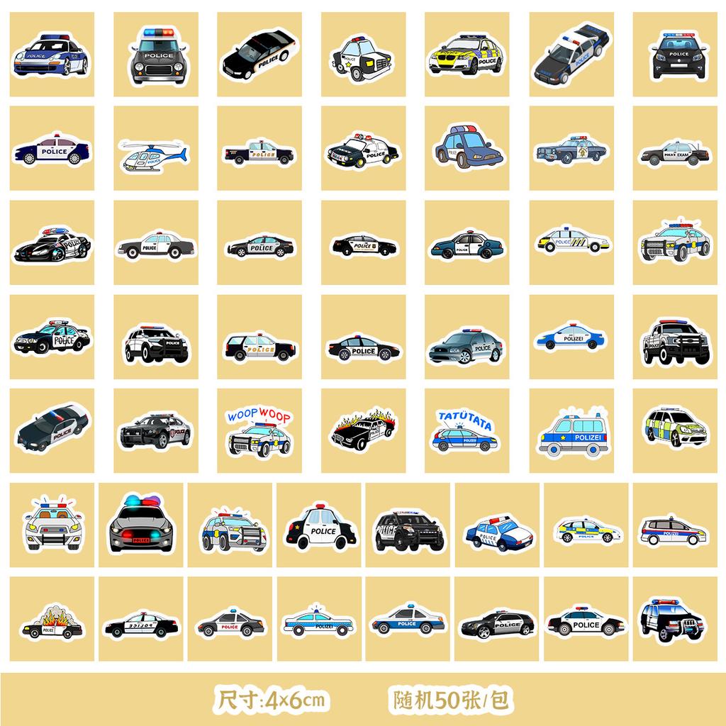 50/100 Transportation Stickers Mobile Phone Water Cup Waterproof Decorative Stickers Children DIY Hand Account Stickers