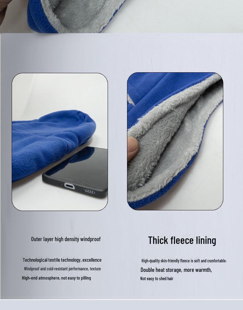 Winter Cycling Windproof Hat and Mask with Velvet Earmuffs