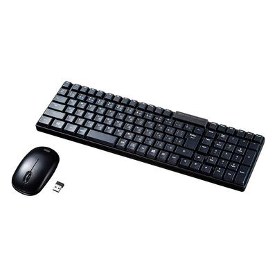 Беспроводная клавиатура Sanwa Supply с USB, японская 109, мышь, подключение, компактная, клавиши, мембранная, черная, SKB-WL34SETBK