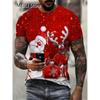 Men's T Shirt Santa Claus Graphic Print Pullover Summer Casual Short Sleeve Tee Funny T-Shirts Male Christmas Oversized Clothing