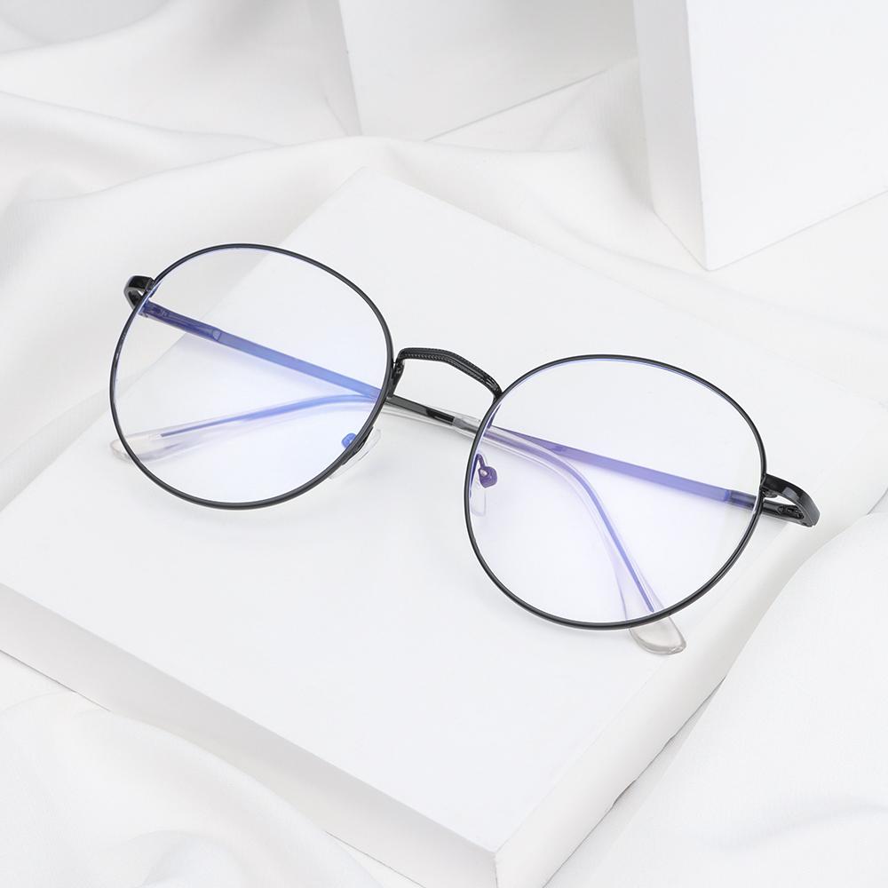 Men Portable Vintage Eye Protection Metal Glasses Anti-Blue Light Eyeglasses Ultra Light Frame