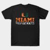 Мужская черная футболка с принтом Miami-Hurricanes Печать на трансферной бумаге без вырезки Хлопковая футболка