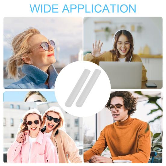 2/4 Pairs Silicone Eyeglasses Temple Tips Sleeve Non-slip Glasses Retainers Lightweight Soft Ear Sock Sleeves for Sunglasses Reading Eyeglasses