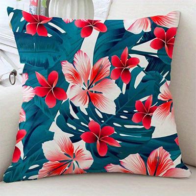 Home Decor Tropical Floral Leaf Patterned Pillow Covers Pattern Cushion Cover Suitable for Sofa Bedroom Car Pillow Cover