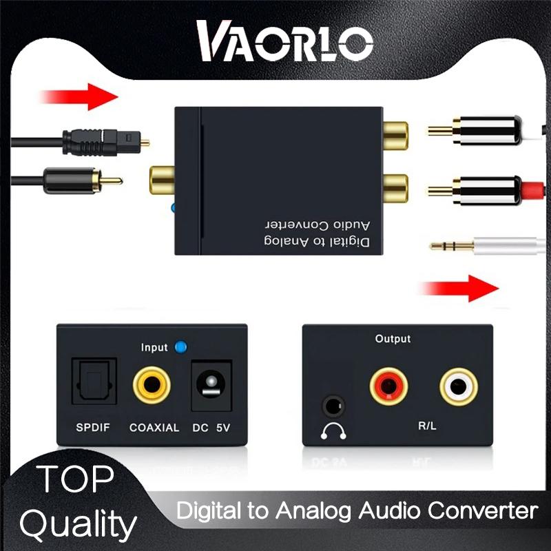 VAORLO Аудио конвертер коаксиальный оптоволоконный Toslink цифровой в разъем 3.5 аналоговый L/R RCA SPDIF цифровой аудио декодер стерео усилитель