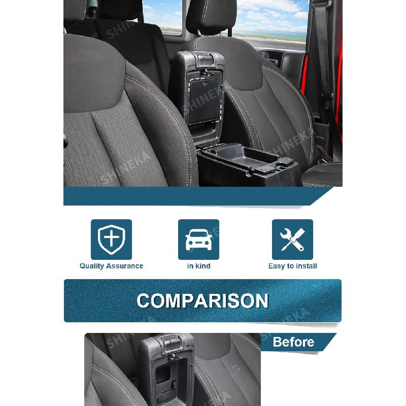SHINEKA Car Center Console Armrest Box Storage Box for Jeep Wrangler JK 2011 2012 2013 2014 2015 2016 2017 Interior Accessories