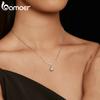 BAMOER 1CT каплевидное муассанитовое ожерелье с бантом-цепочкой, ожерелье из стерлингового серебра 925 пробы для женщин, свадебный подарок на День святого Валентина