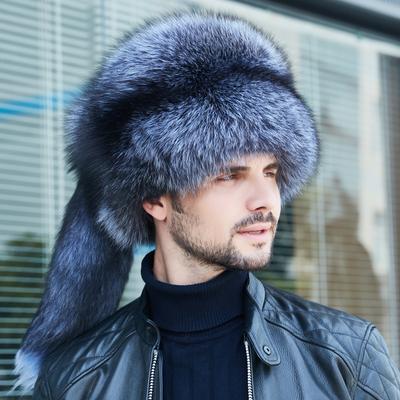 Мужская шапка-ушанка из лисьего меха, зимняя, для северо-восточной зимы, для среднего и пожилого возраста, из енотового меха, теплая, из натуральной овчины, кожаная шапка для мужчин