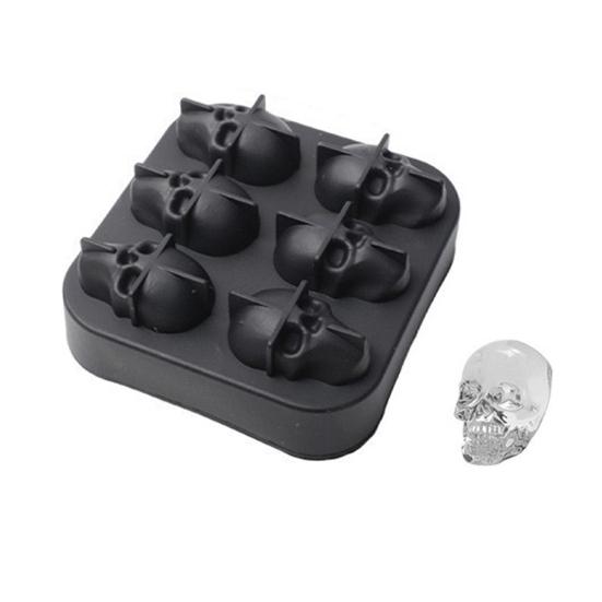 Форма для ледяных шариков в виде черепа, гибкий силиконовый лоток для льда для коктейлей, виски, Хэллоуина, хоррор-тематики, устройство для изготовления кубиков льда для жутких вечеринок, готических мероприятий