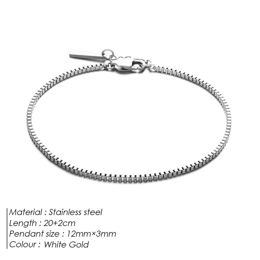 St.delan Men's Stainless Steel Box Chain Hip Hop Bracelet