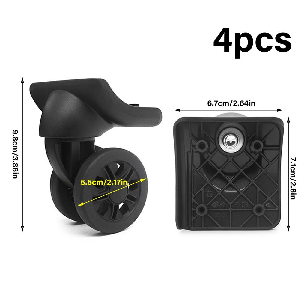 4 шт. Практичные колеса для чемодана, запасные части для легкого вращения на 360 градусов и тихой работы