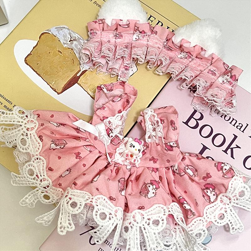 20 см хлопковая кукла, милые платья принцессы, комбинезон, футболка, плюшевая кукла, одежда, юбка с повязкой на голову, комплект платьев, аксессуары для кукол