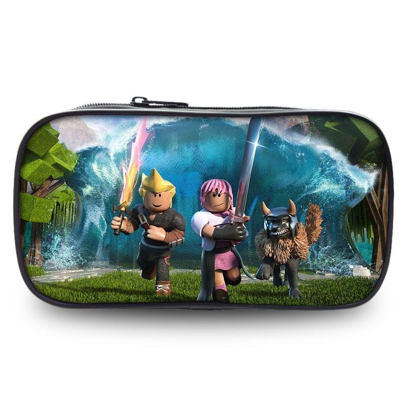 Вместительный пенал Roblox из прочной ткани Оксфорд с забавными рисунками для студентов