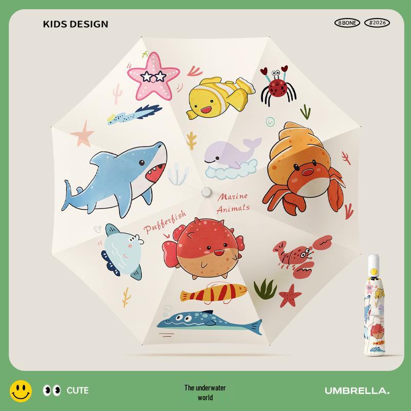 Automatic Cartoon Kids' Umbrella: Sun Protection, Windproof, Anti-lost, One-button Open/Close, Safety Anti-pinch