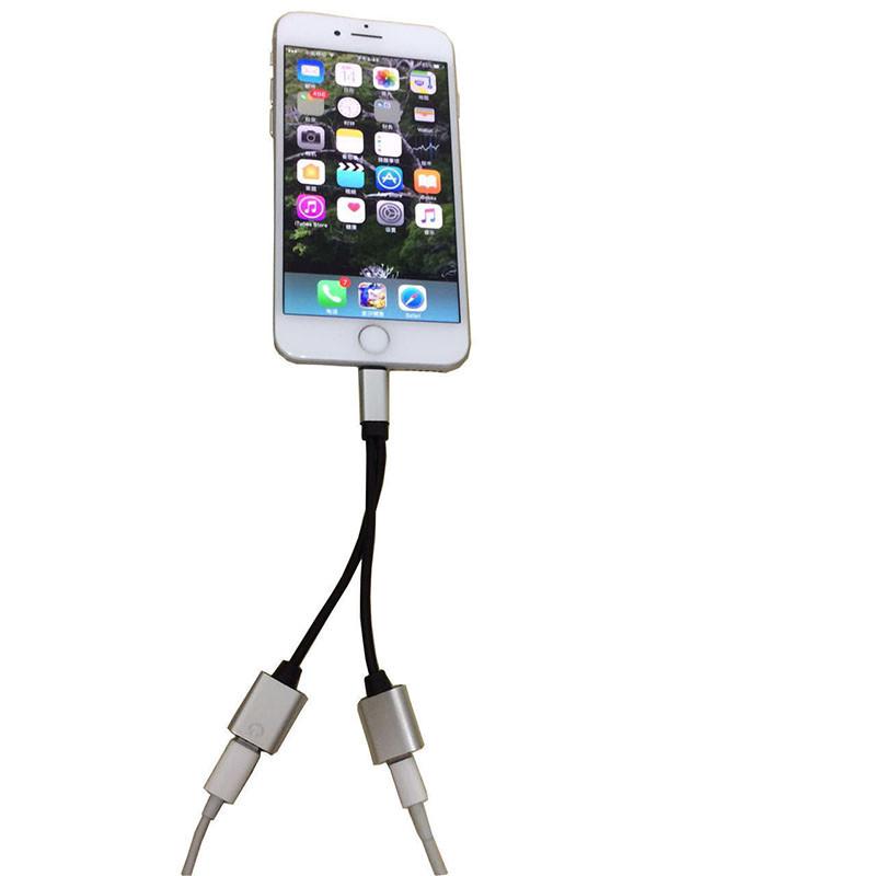 Адаптер 2 в 1 Lightning Двойной Зарядное устройство Аудио Разветвитель Сепаратор Кабель iPhone