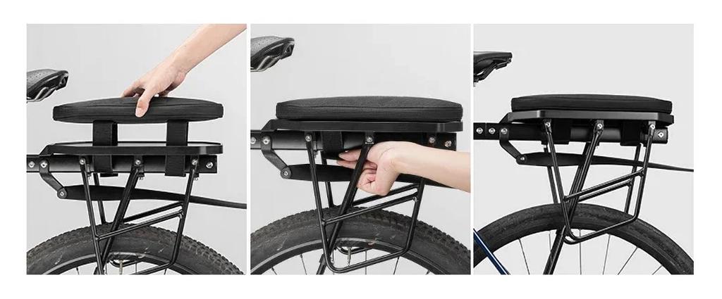 Foldable bicycle rack bag with seat function 5l - black