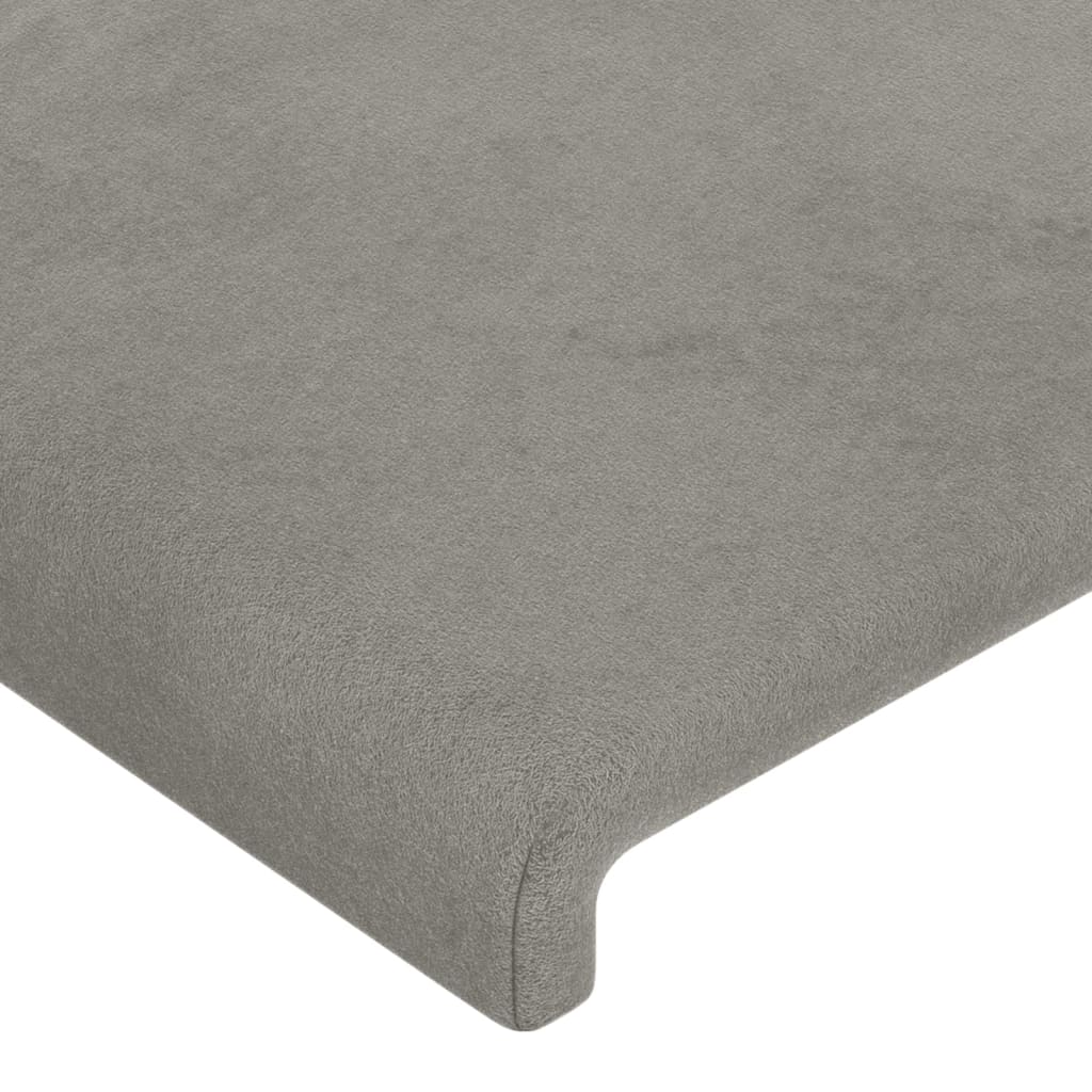 Vidaxl Zagłówek Do Łóżka Z Led, Jasnoszary, 180X5X78/88 Cm, Aksamit