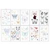 Tulshop Kitsch Butterfly Color Semi-Permanent Tattoo Sticker Водонепроницаемая эмоциональная хна Fashion Tattoo 10 листов Нет. 98, A, 1 комплект