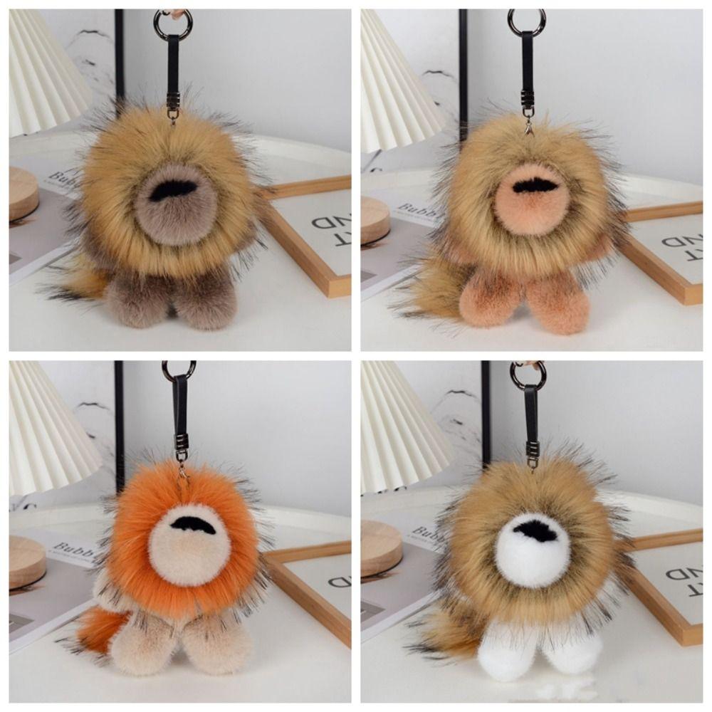Stuffed Lion Plush Pendant with Tail Cute Animal Keychain Cute Plush Lion Keychain  Children